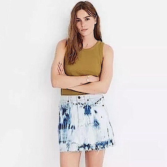 Madewell Women’s Tie-dye A-Line Jean Skirt. - Picture 2 of 11